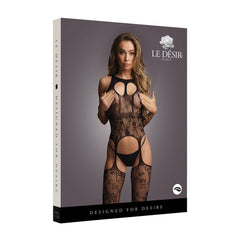 Le Désir - Lace Suspender Bodystocking - Black