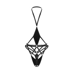 Obsessive – Keira Lise Crotchless Teddy – Black