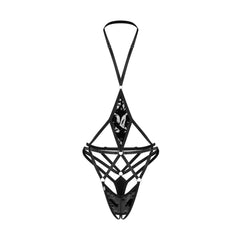 Obsessive – Keira Lise Crotchless Teddy – Black