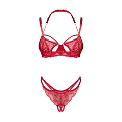 Obsessive – Matildea 2-Piece Crotchless Set – Red