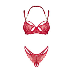 Obsessive – Matildea 2-Piece Crotchless Set – Red