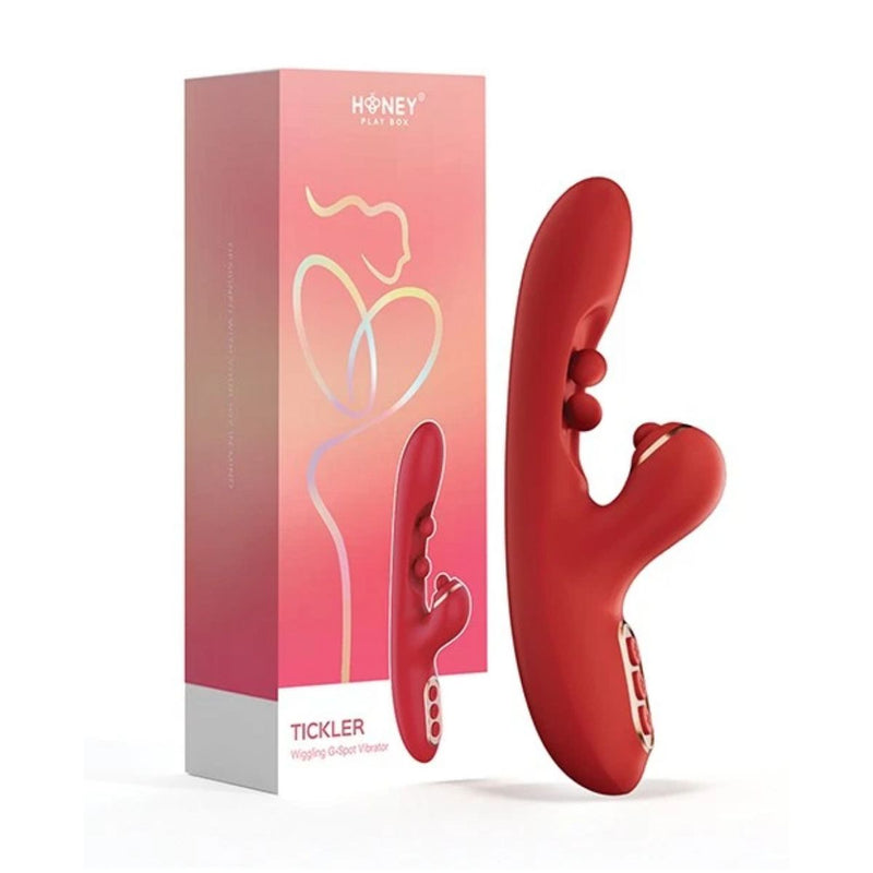 HoneyPlayBox – Tickler Wiggling Tapping Vibrator – Red