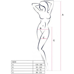 Passion - S030 Strip Pantyhose - Red