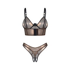 Obsessive – Soranna Top & Crotchless Thong – Brown