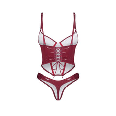 Obsessive - Redya Corset and Thong - Red