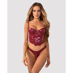 Obsessive - Redya Corset and Thong - Red