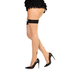 Leg Avenue - Hold-Up Stockings With Seam - Nude