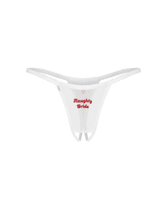 Obsessive - Weddya Bride Crotchless Thong - White