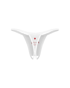 Obsessive - Weddya Bride Crotchless Thong - White