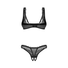 Obsessive - Deina More 2-Piece Crotchless Set - Black