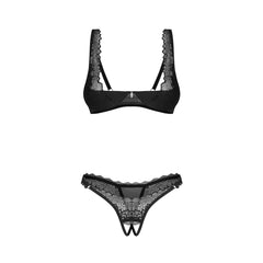 Obsessive - Deina More 2-Piece Crotchless Set - Black