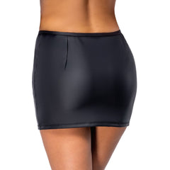 Cottelli Collection - Mini Skirt with Rhinestone Zip - Black