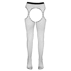 Cottelli Collection - Open-Crotch Suspender Tights - Black