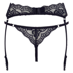 Cottelli Collection - Suspender Belt and Thong Set - Black