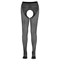 Cottelli Collection - Crotchless Suspender Tights - Black