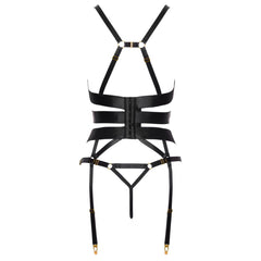 Cottelli Collection - Suspender Corset Set - Black