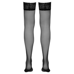 Cottelli Collection - Hold-Up Stockings with Lace - Black