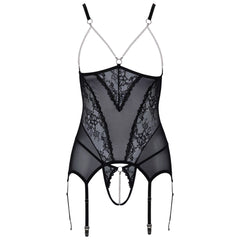 Cottelli Collection - Open Cup Lingerie Set - Black