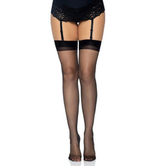Sheer Backseam Stockings - Black