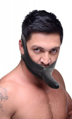 Master Series - Face Strap-On Mouth Gag with Dildo - Black