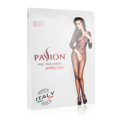 Black Net Catsuit With Open Crotch