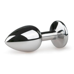 Metal Butt Plug Silver/Clear - S