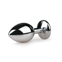 Metal Butt Plug Silver/Clear - M
