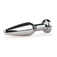 Metal Butt Plug Silver/Clear - L