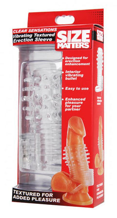 Size Matters - Clear Sensations Vibrating Penis Sleeve - Transparent