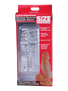 Size Matters - Clear Sensations Vibrating Penis Sleeve - Transparent