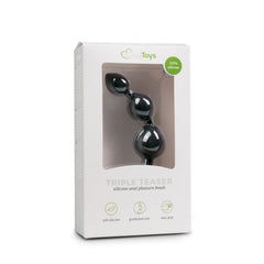 Black Silicone Anal Bead Dildo - 15,5 cm