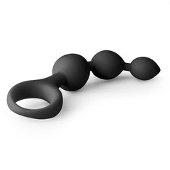Black Silicone Anal Bead Dildo - 15,5 cm