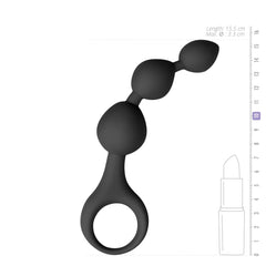 Black Silicone Anal Bead Dildo - 15,5 cm