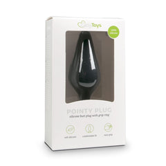 Black Buttplugs With Pull Ring - Small 8,5 cm