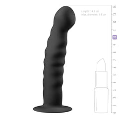 Silicone Suction Cup Black Dildo - 14 cm