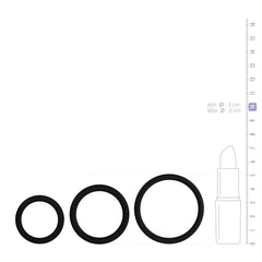 Three Size Cockring Set - Black