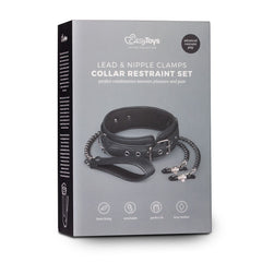 Easytoys Fetish - Leather Collar With Nipple Chains