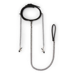Easytoys Fetish - Leather Collar With Nipple Chains