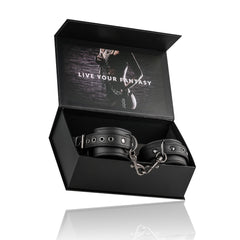 Easytoys Fetish - Faux Leather Handcuffs - Black