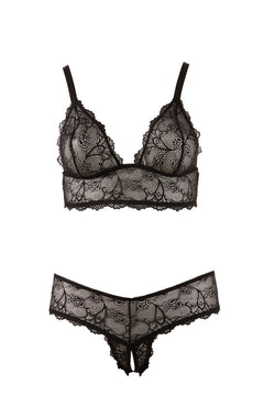 Cottelli Collection - Bra and crotchless G-string