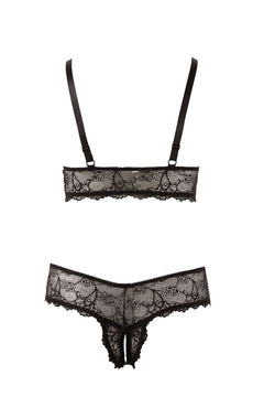 Cottelli Collection - Bra and crotchless G-string