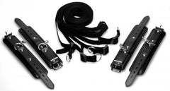 XR Brands - Bed Restraint Kit Bed Cuffs - Black