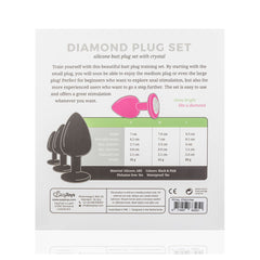Silicone Butt Plug with Diamond - Pink