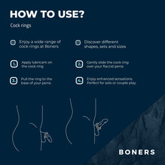 Boners 3-Piece Cock Ring Set - Grey