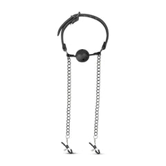 Easytoys Fetish - Open Ball Gag With Nipple Clamps