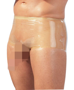 Latex Boxer Shorts With Penis Sleeve - Transparent