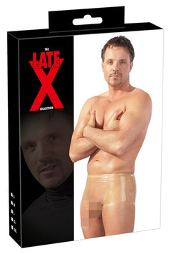 Latex Boxer Shorts With Penis Sleeve - Transparent