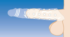 Extender Penis Sleeve With Nubs - Light Skin