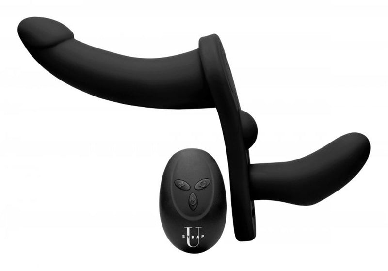 Double Take - Vibrating Double Strap-On - Black