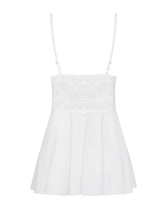 Obsessive - Babydoll Set With Lace - White